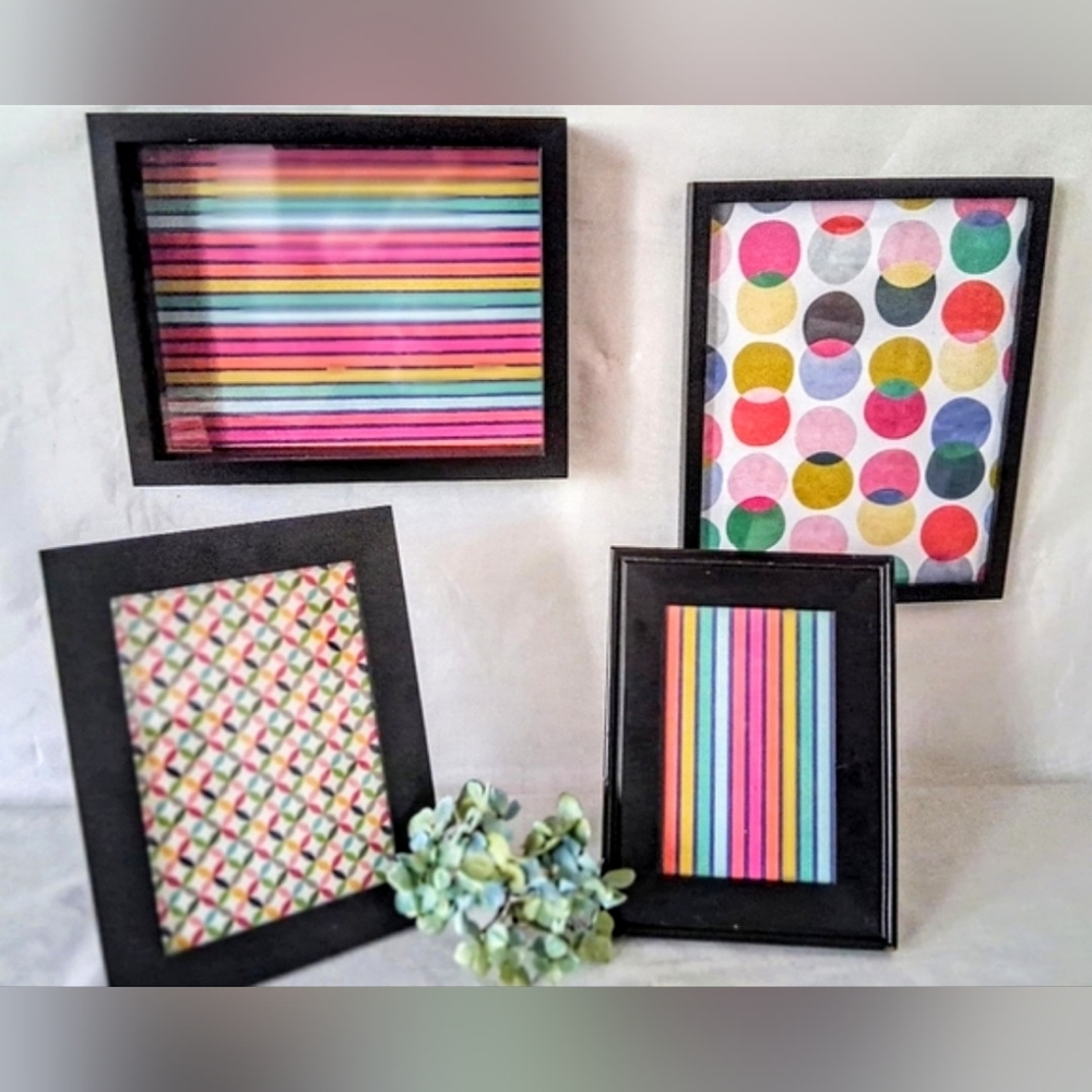 Grouping Of Black Frames - 3 Regular Frames, 1 Shadow Box